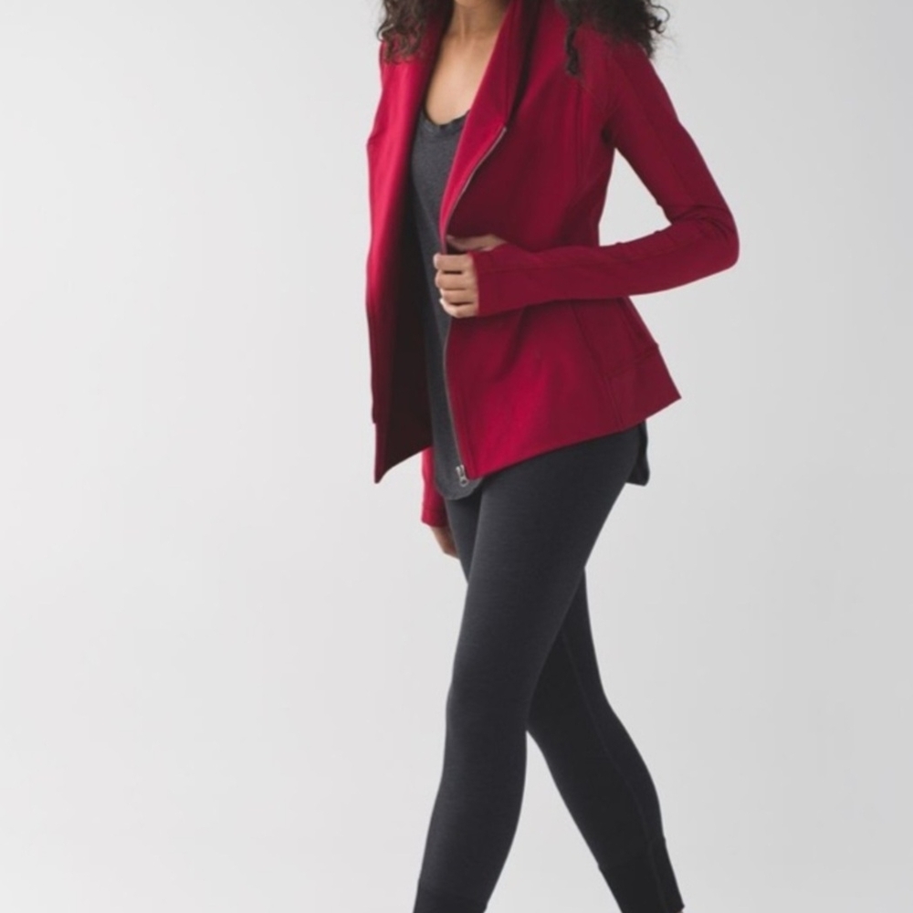 Red Asymmetrical Zip Jacket - Picture 5 of 12